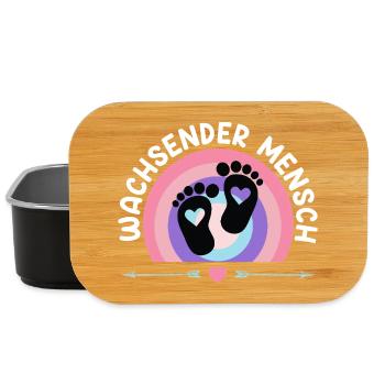 Expectant mother GROWING HUMAN Funny - Lunch Box - black - Front
