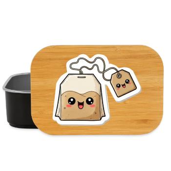 Kawaii Tea Bag Charm - Lunch Box - black - Front