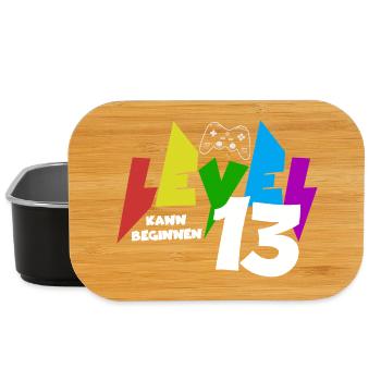 Level 13 Farbiges Gaming Motiv zum 13.Geburtstag - Lunch Box - Schwarz - Vorne