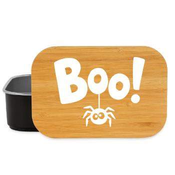 BOO! Lustiges Spinnen-Statement Spruch - Lunch Box - Schwarz - Vorne