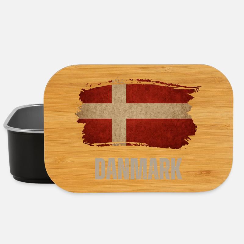Grunge-Flagge von Dänemark, dänischer Stolz - Lunch Box - Schwarz