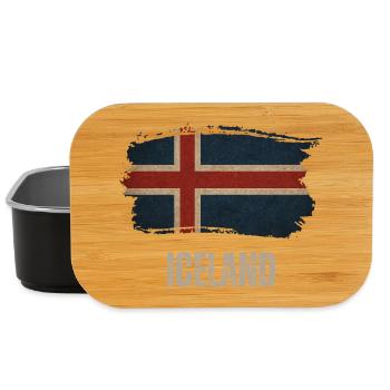 Iceland flag, vintage Iceland - Lunch Box - black - Front