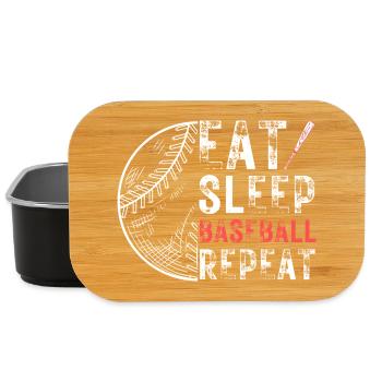 Manger dormir baseball répéter - Boîte à goûter - noir - Devant
