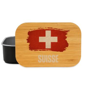 Grunge-Flagge der Schweiz, Schweizer Stolz - Lunch Box - Schwarz - Vorne