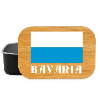 Bavaria Flag with Gothic Text - Lunch Box - black - Front