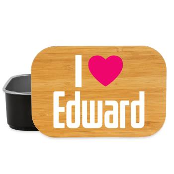 I Love Edward Pink Heart I Love Edward - Lunch Box - black - Front
