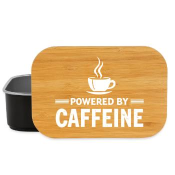 Powered By Caffeine Kaffee Spruch Energie - Lunch Box - Schwarz - Vorne