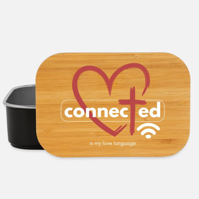 Connected mit Jesus - Herz - Kreuz - Liebe - Lunch Box - Schwarz