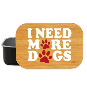 I Need More Dogs Dog Love Paws - Lunch Box - black - Front