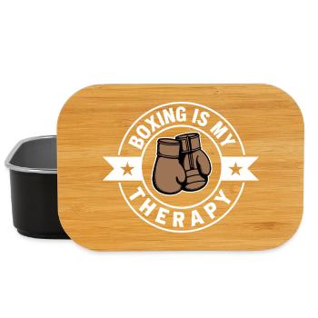 Boxing is my Therapy Boxen Sport Statement - Lunch Box - black - Front