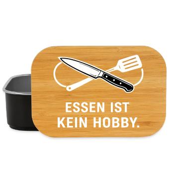 Manger n’est pas un passe-temps – Chemise de chef minimaliste - Boîte à goûter - noir - Devant