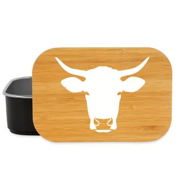 Texas Longhorn Bull Head Western Vector - Lunch Box - black - Front