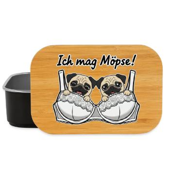 I like boobs saying with funny picture - Lunch Box - black - Front