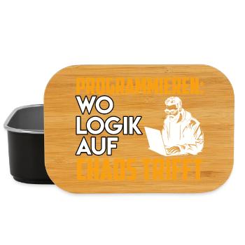 PROGRAMMIEREN WO LOGIK AUF CHAOS TRIFFT Lustig - Lunch Box - Schwarz - Vorne