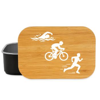 Triathlon Silhouette Triathlet - Lunch Box - Schwarz - Vorne