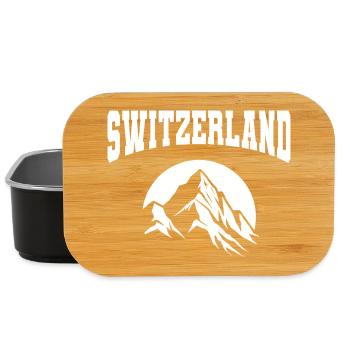 Sommet de la Montagne de la Suisse | Blanc monochrome - Boîte à goûter - noir - Devant
