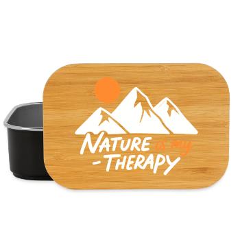 Nature is my Therapy Mountains for Hikers - Lunch Box - black - Front