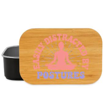 Yoga Easily Distracted By Postures Funny Yoga - Lunch Box - black - Front