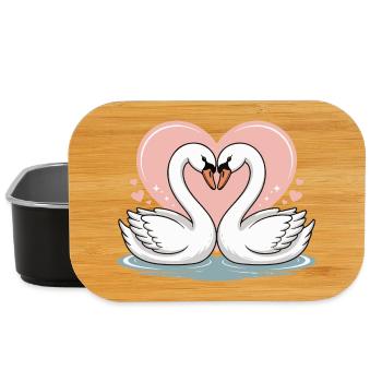 Love Wins - Swans Valentine's Day - Lunch Box - black - Front