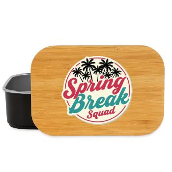 Spring Break Squad Palm Trees Tropical Holiday Party - Lunch Box - black - Front