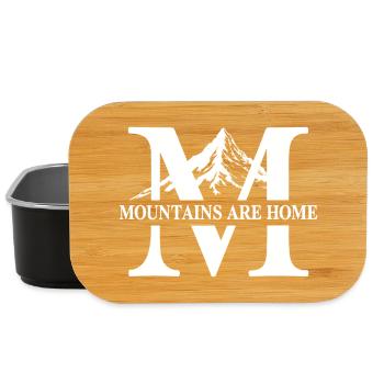 Mountains are Home Mountains Hiking Outdoor Nature - Lunch Box - black - Front