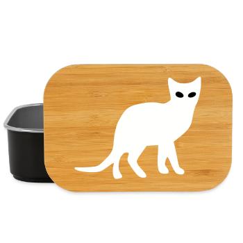 Silhouette de chat Cadeau Cadeau Amoureux des Chats - Boîte à goûter - noir - Devant