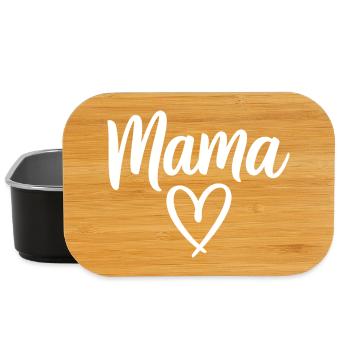 Mama Heart Script Handwritten Love - Lunch Box - black - Front