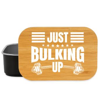 Powerlifting Bodybuilder Just Bulking Up Gym - Lunch Box - black - Front