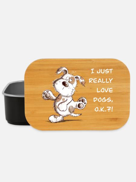 Hundeliebe Spruch Zeichnung Lustiger Hund - Lunch Box - Schwarz