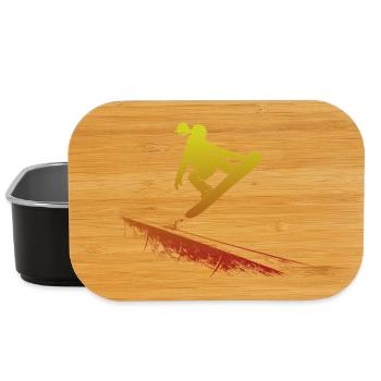 Snowboarderin Slopestyle Action Freestyle Sprung - Lunch Box - Schwarz - Vorne