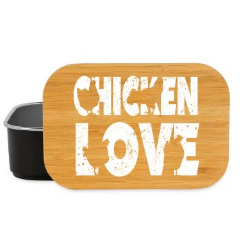 Fans de poulet - Coq - Coq - Poulet fleur - Bio - Boîte à goûter - noir - Devant