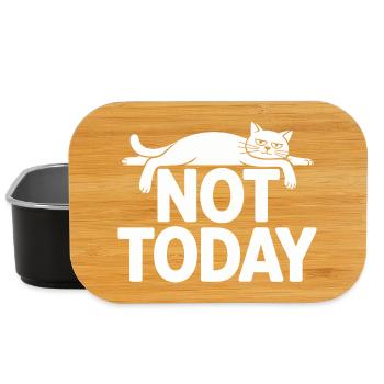 Cat Saying Not Today Office Cat Home Office Cat - Lunch Box - black - Front