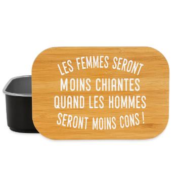 Les Femmes Seront Moins Chiantes Humour Couple - Boîte à goûter - noir - Devant