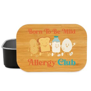 Funny Allergy Club Geboren Mild Schwaches Lebensmittelallergisch Jo - Lunch Box - Schwarz - Vorne