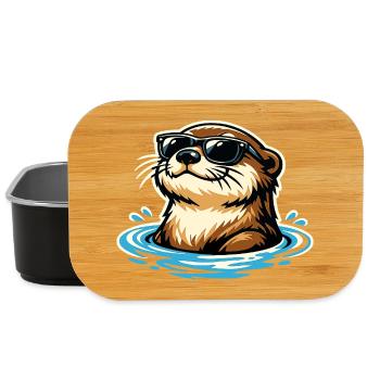 Otter Funny Animal Portrait Wild Animal Cool - Lunch Box - black - Front