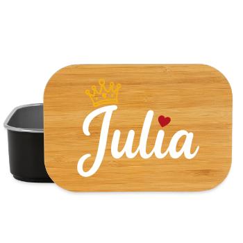 Juliette Nom Couronne Calligraphie personnalisée - Boîte à goûter - noir - Devant