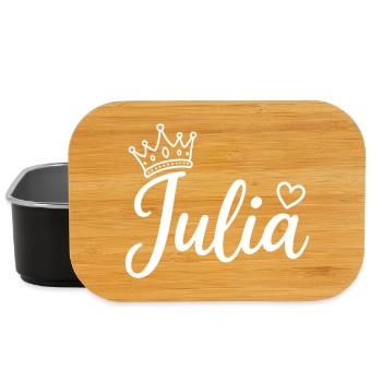 Juliette Nom Couronne Calligraphie personnalisée - Boîte à goûter - noir - Devant