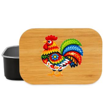 Colorful Kugut in Folk Style - Lunch Box - black - Front