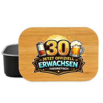 30 Jetzt Offiziell Erwachsen - Lunch Box - Schwarz - Vorne