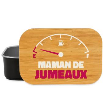 Maman de Jumeaux Jauge Essence Humour Fatigue  - Boîte à goûter - noir - Devant