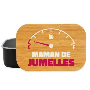 Maman de Jumelles Jauge Essence Humour Fatigue - Boîte à goûter - noir - Devant