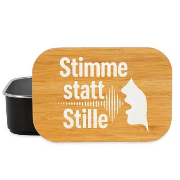 Stimme statt Stille Meinungsfreiheit Spruch - Lunch Box - Schwarz - Vorne