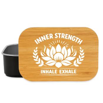Inner Strength Inhale Exhale Lotus Kraft - Lunch Box - black - Front