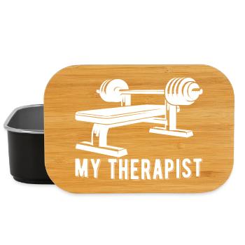 My Therapist Bench Press Gym Body Building Funny - Lunch Box - black - Front