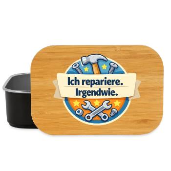Ich repariere. Irgendwie. - Lunch Box - Schwarz - Vorne