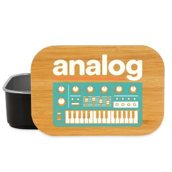 Analog Synthesizer Retro Music  - Lunch Box - black - Front