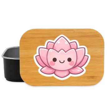 Kawaii Lotus Blossom Rose - Boîte à goûter - noir - Devant