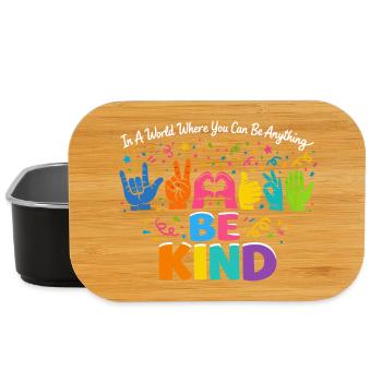 Sei freundlich Gebärdensprache inklusiv - Lunch Box - Schwarz - Vorne