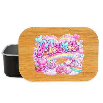 Mama Candy and Rainbow | Mom Gift - Lunch Box - black - Front