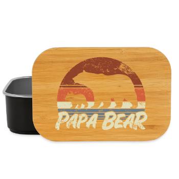 Papa Ours - Cadeau de la fête des pères - Boîte à goûter - noir - Devant